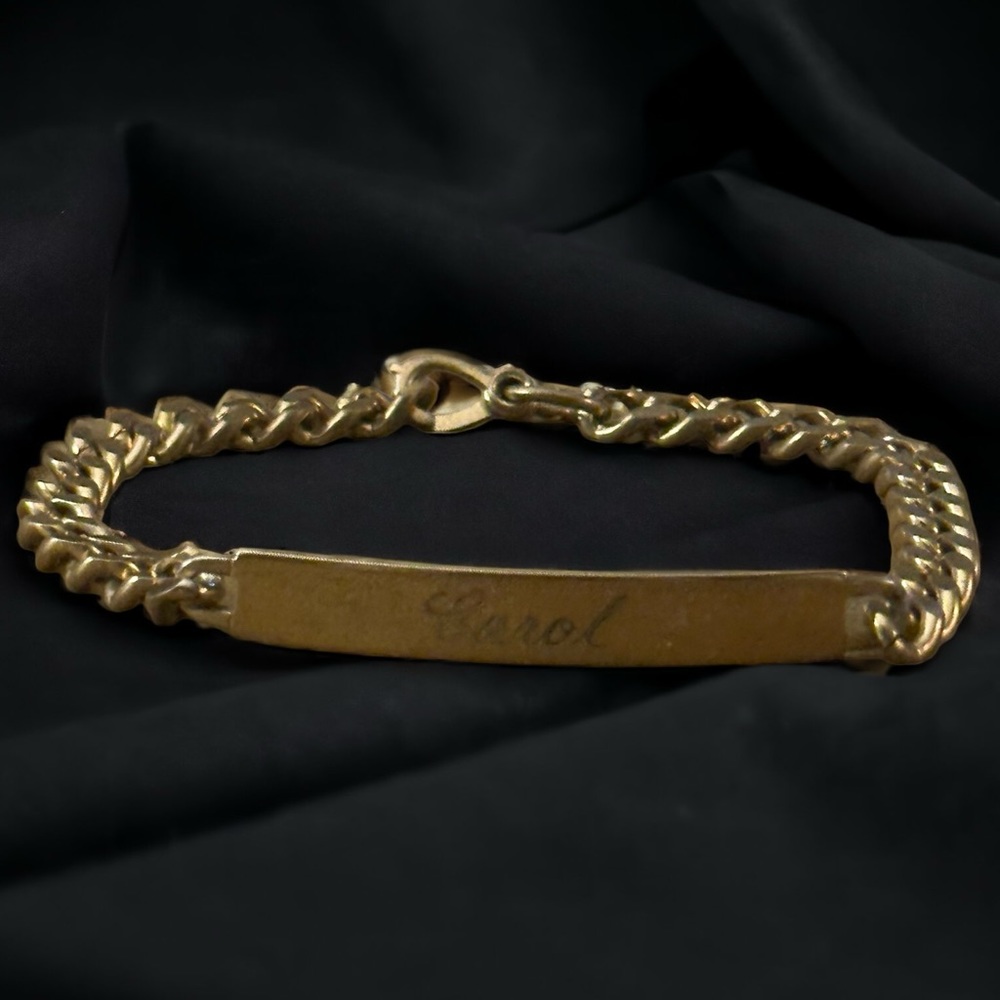 Vintage Speidel engraved Carol ID bracelet